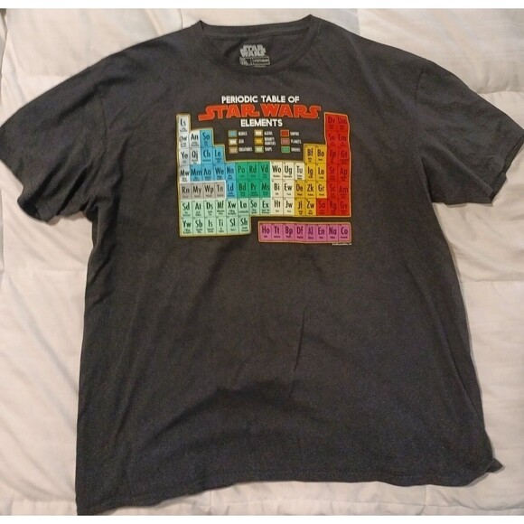 Star Wars Other - Star Wars Periodic Table of Star Wars Elements T-Shirt Men's 2XL Black Crew Neck